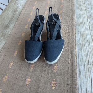 Black Espadrille Slingback Sandals